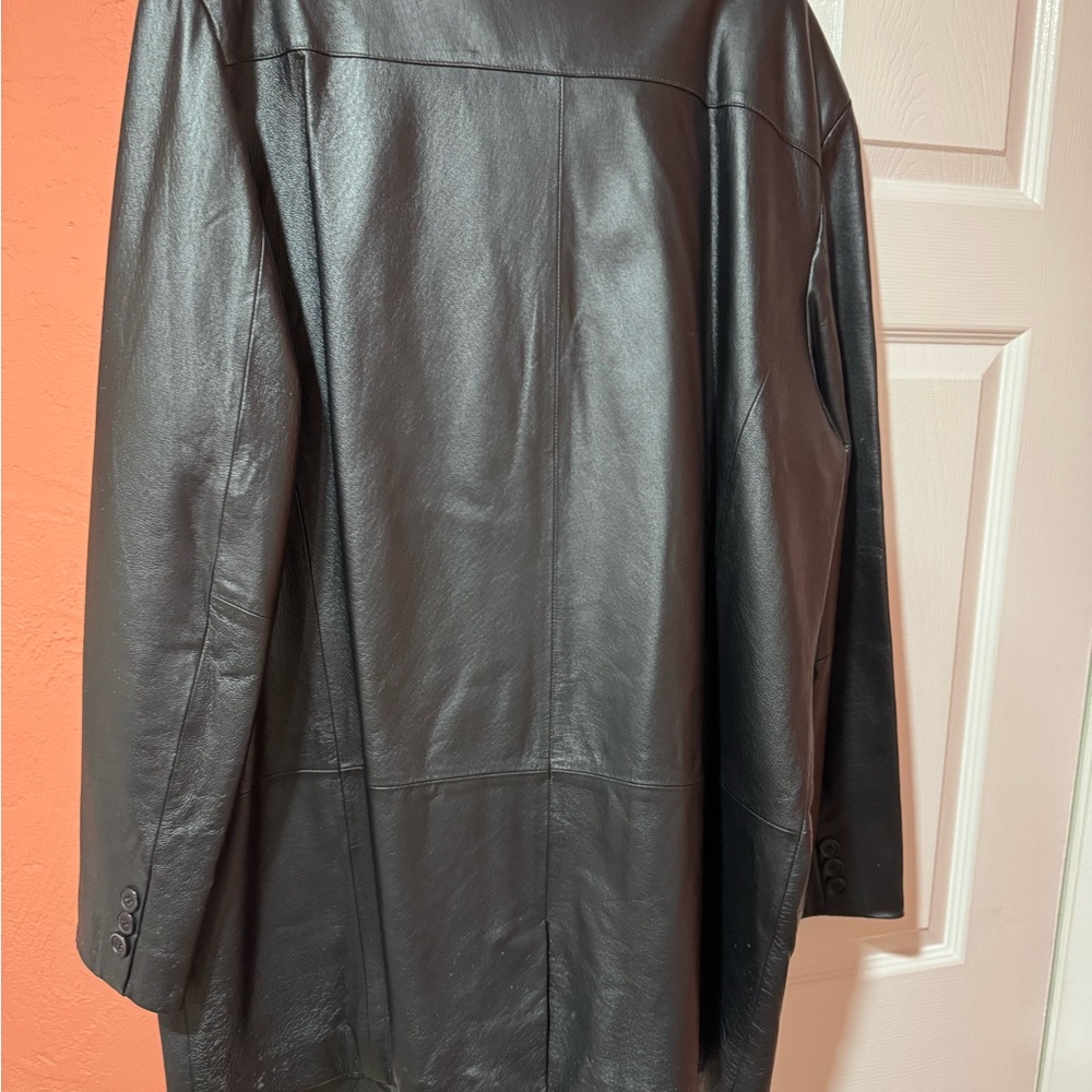 KS Men's Black Leather Jacket Size XL perfect condition - Picture 7 of 7
